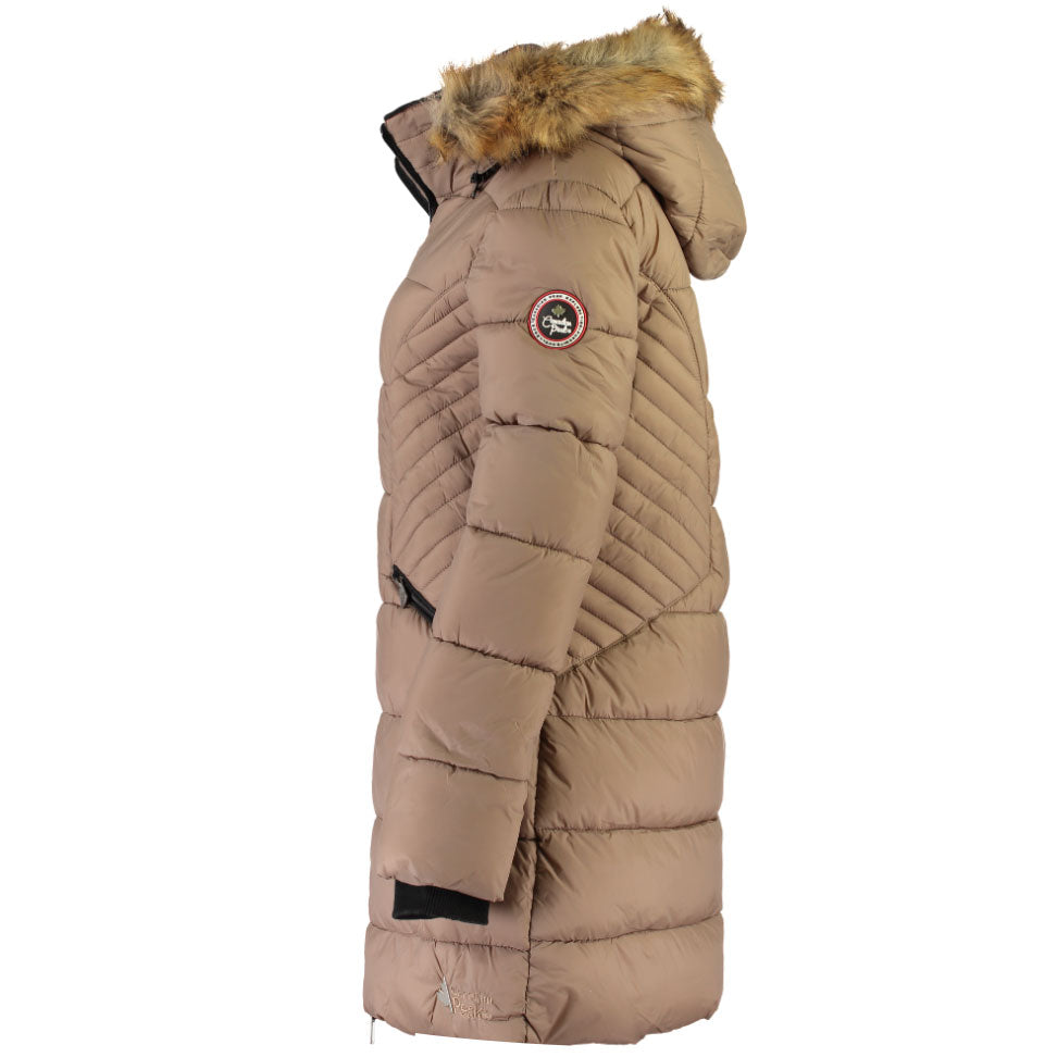 Canadian Peak Akapeak Lady - Parka Longue Epaisse Chaude Femme Automne Hiver - Manteau Fin Capuche Fausse Fourure - Blouson Coupe Vent