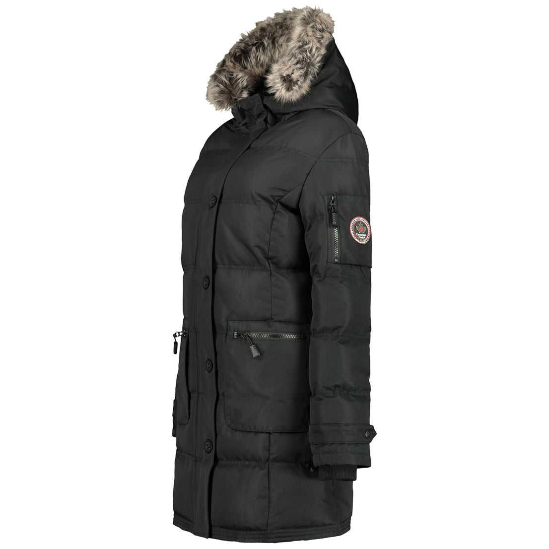 Canadian Peak Axelus Lady - Parka Longue Epaisse Chaude Femme Automne Hiver - Manteau Fin Capuche Fausse Fourure - Blouson Coupe Vent