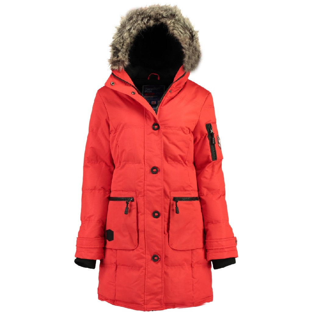 Canadian Peak Axelus Lady - Parka Longue Epaisse Chaude Femme Automne Hiver - Manteau Fin Capuche Fausse Fourure - Blouson Coupe Vent