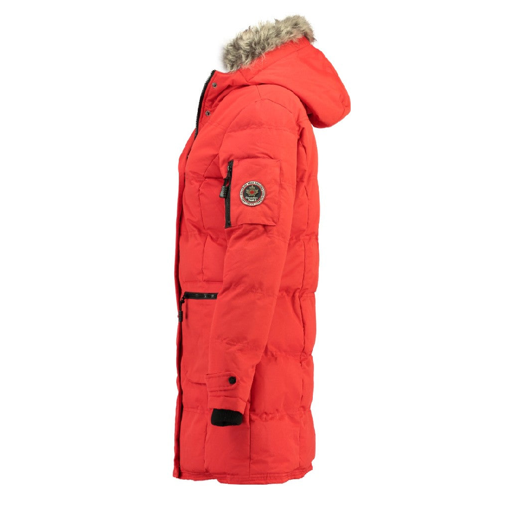 Canadian Peak Axelus Lady - Parka Longue Epaisse Chaude Femme Automne Hiver - Manteau Fin Capuche Fausse Fourure - Blouson Coupe Vent