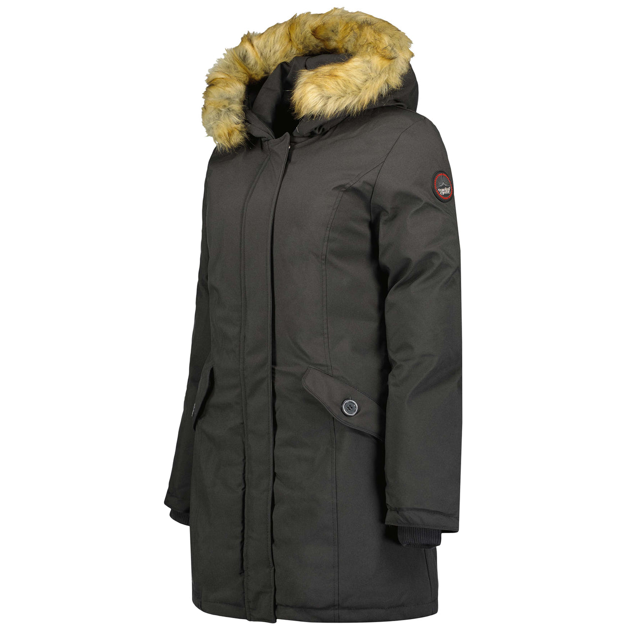 Canadian Peak Dinastipeak Lady - Parka Longue Epaisse Chaude Femme Automne Hiver - Manteau Fin Capuche Fausse Fourure - Blouson Coupe Vent
