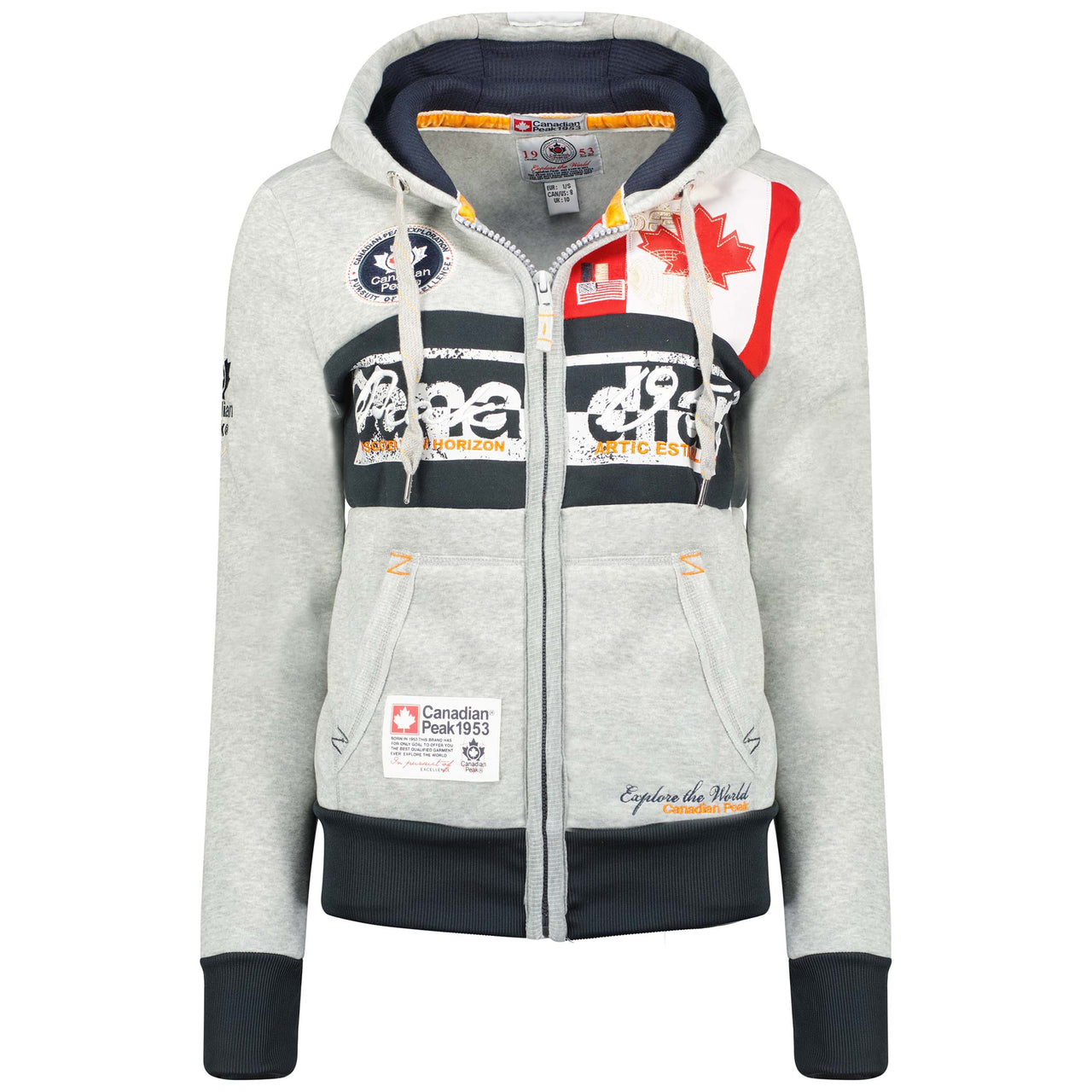 Geographical Norway Face Lady - Sweat Femme Capuche Avec Poches - Sweatshirt Femmes Manche Pull Casual Manches Longues Chaud