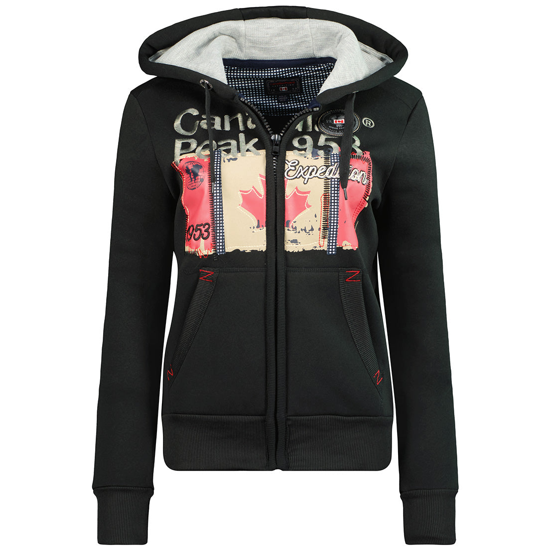 Geographical Norway FARLOTTEAK Lady - Sweat Femme Capuche Avec Poches - Sweatshirt Femmes Manche Pull Casual Manches Longues Chaud