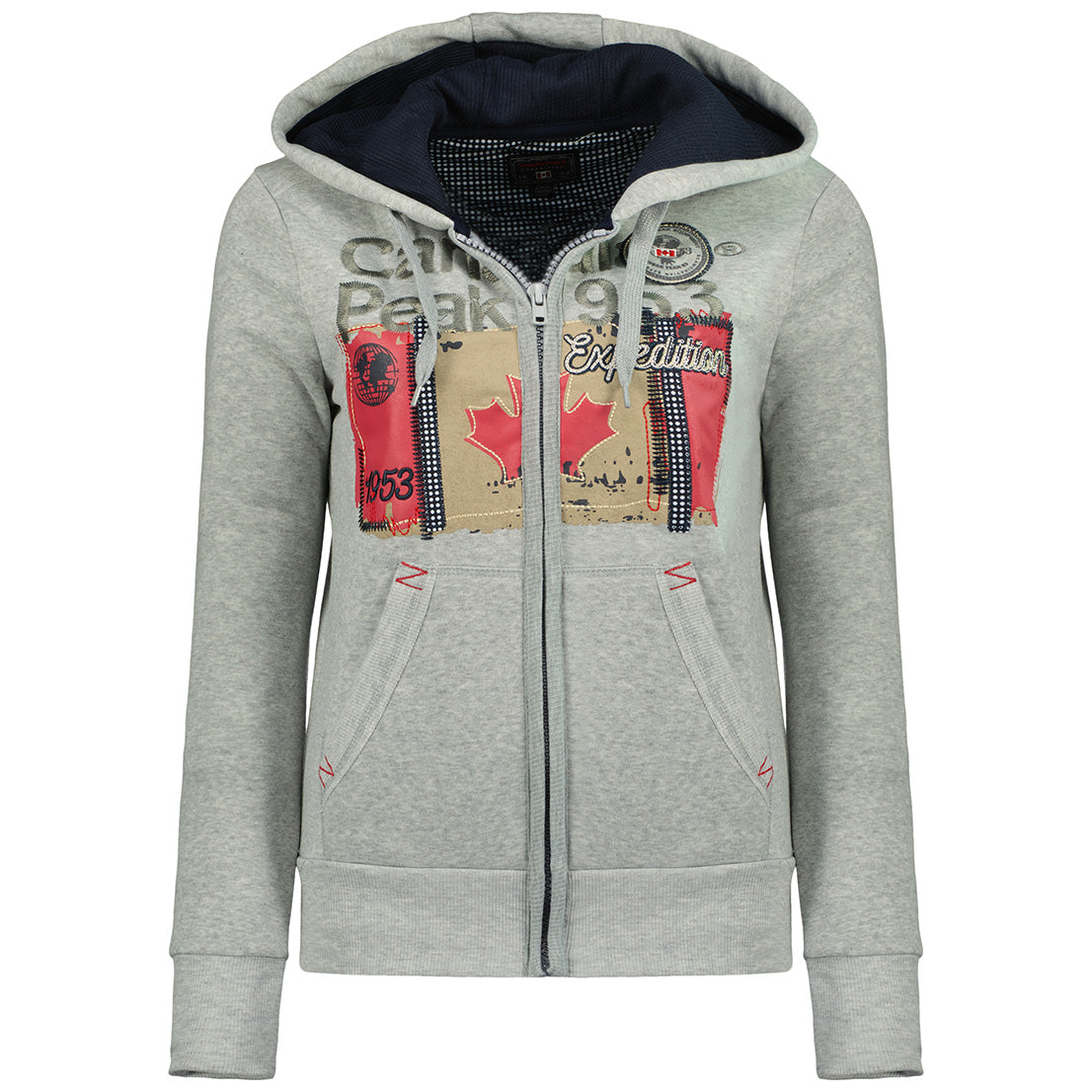 Geographical Norway FARLOTTEAK Lady - Sweat Femme Capuche Avec Poches - Sweatshirt Femmes Manche Pull Casual Manches Longues Chaud
