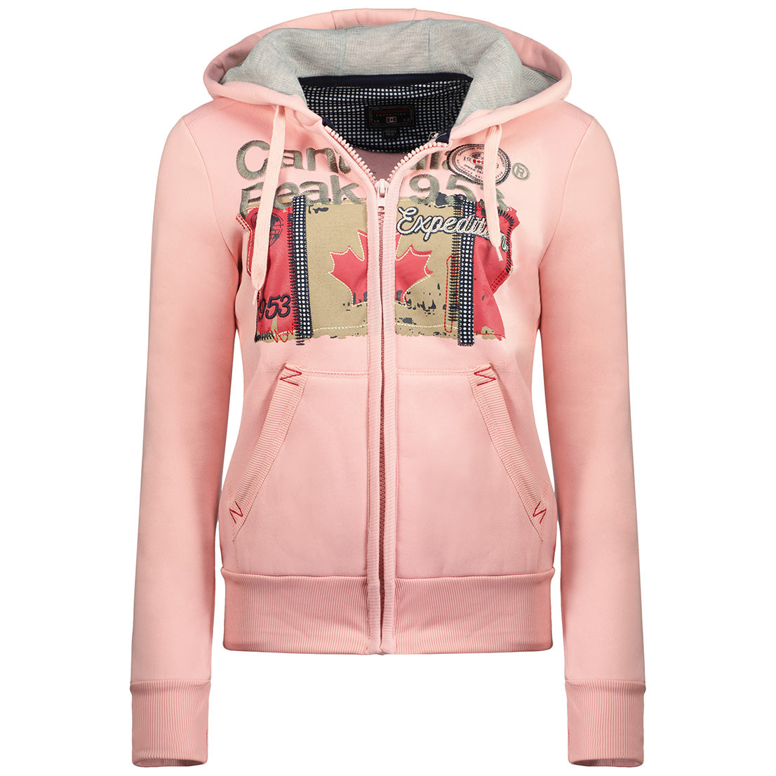 Geographical Norway FARLOTTEAK Lady - Sweat Femme Capuche Avec Poches - Sweatshirt Femmes Manche Pull Casual Manches Longues Chaud