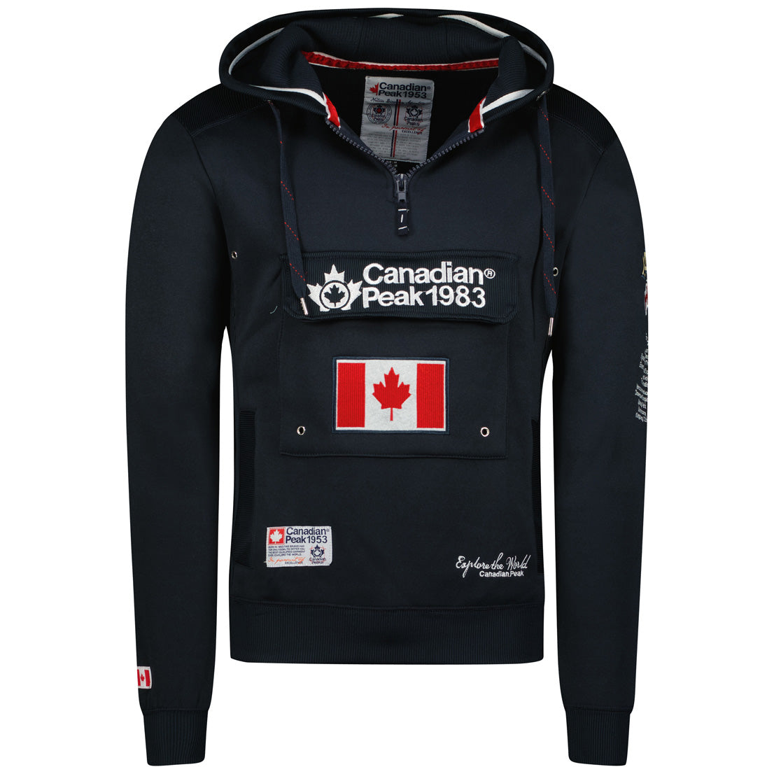 Geographical Norway Galapagos Men - Sweat A Capuche Homme Avec Poches - Sweats Shirts Logo Homme - Sweat Shirt Hoody Manches Longues