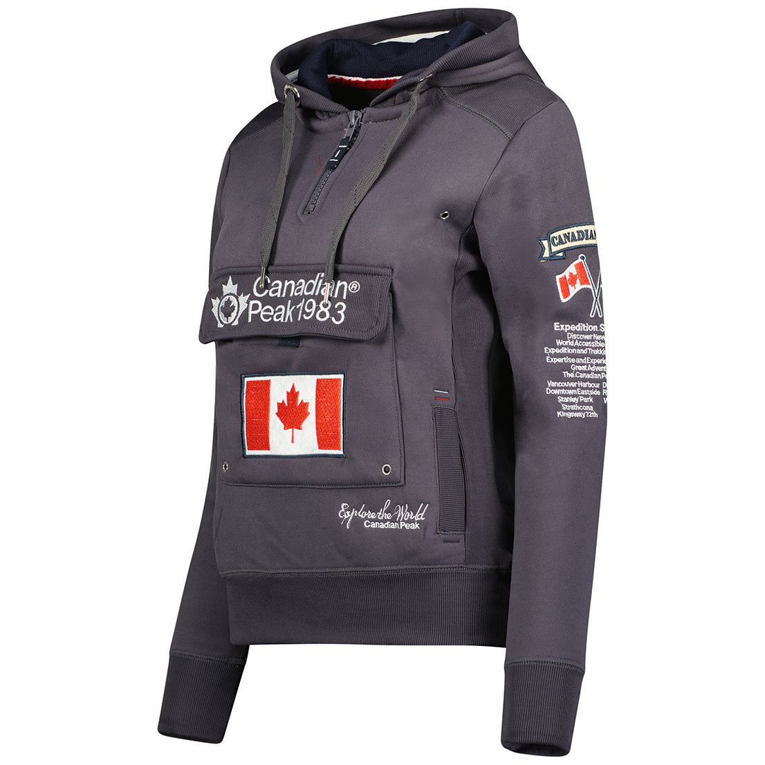 Geographical Norway Gyrelle Lady - Sweat Femme Capuche Avec Poches - Sweatshirt Femmes Manche Pull Manches Longues Chaud