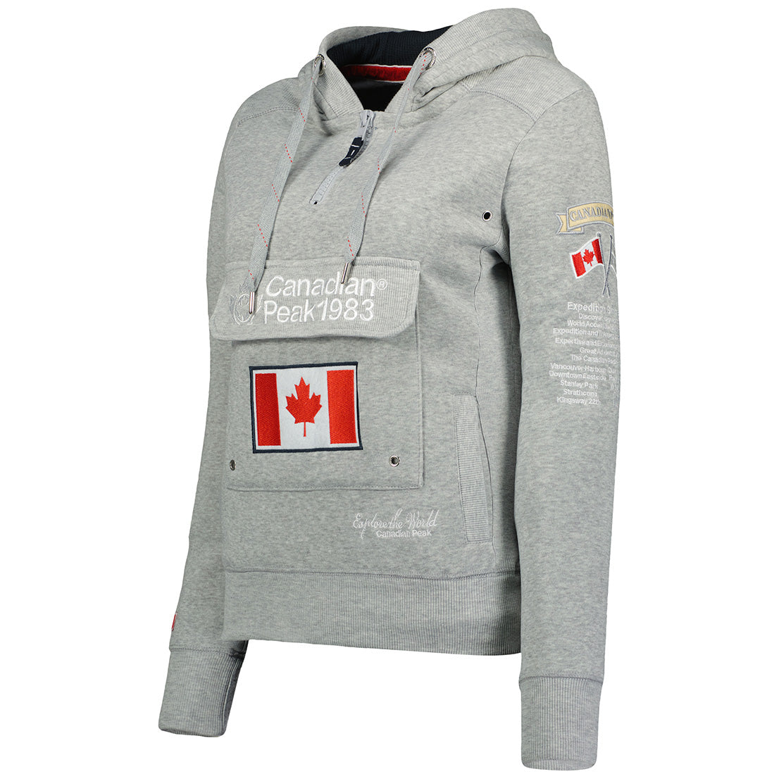 Geographical Norway Gyrelle Lady - Sweat Femme Capuche Avec Poches - Sweatshirt Femmes Manche Pull Manches Longues Chaud