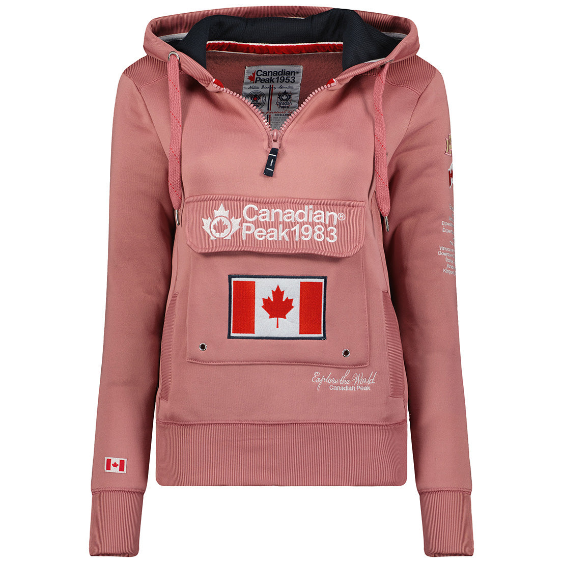 Geographical Norway Gyrelle Lady - Sweat Femme Capuche Avec Poches - Sweatshirt Femmes Manche Pull Manches Longues Chaud