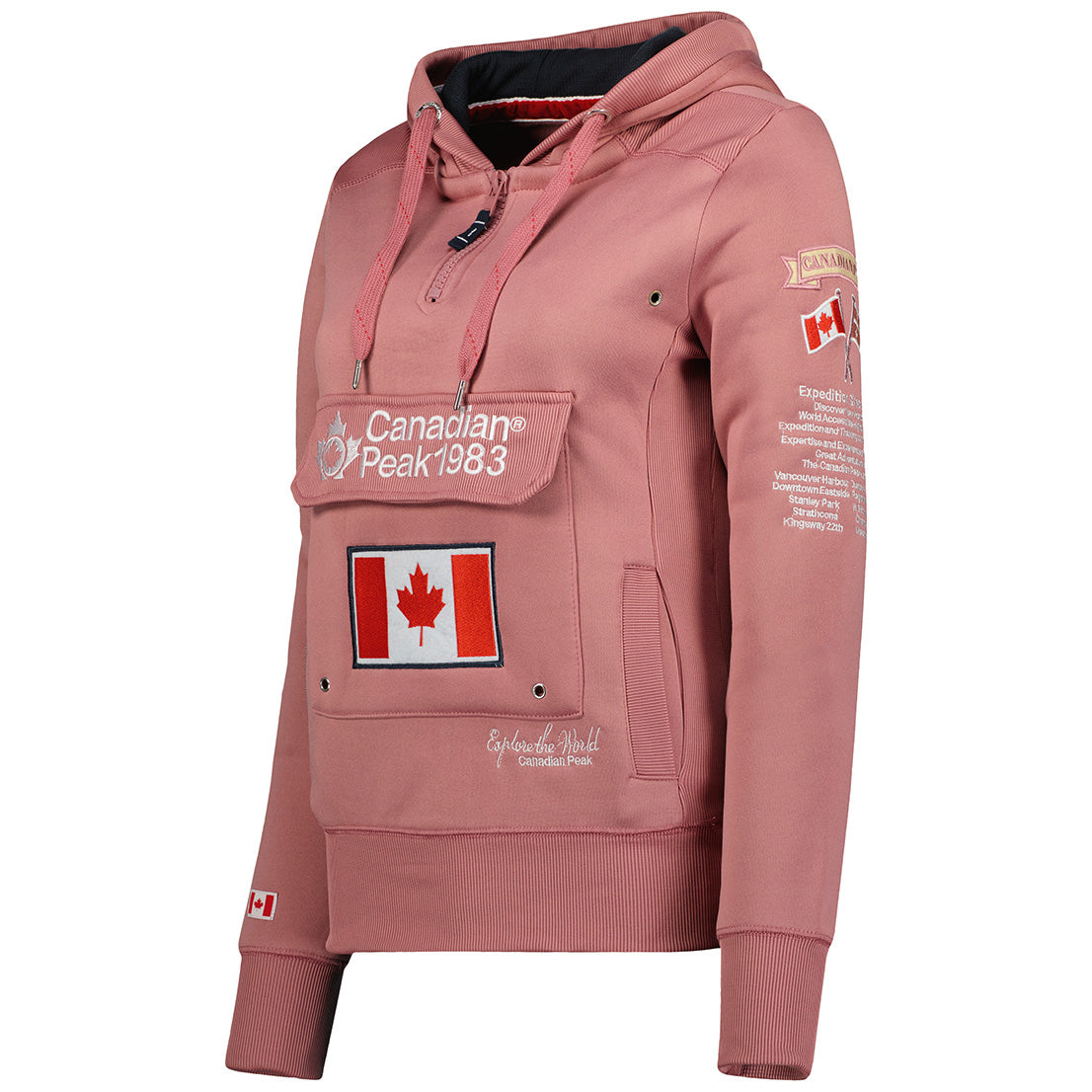 Geographical Norway Gyrelle Lady - Sweat Femme Capuche Avec Poches - Sweatshirt Femmes Manche Pull Manches Longues Chaud
