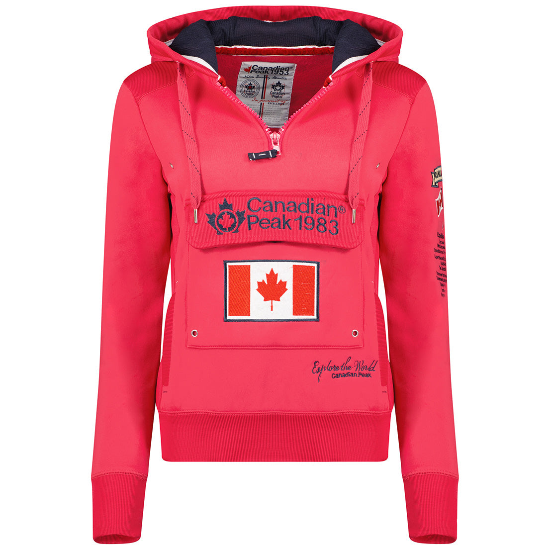 Geographical Norway Gyrelle Lady - Sweat Femme Capuche Avec Poches - Sweatshirt Femmes Manche Pull Manches Longues Chaud