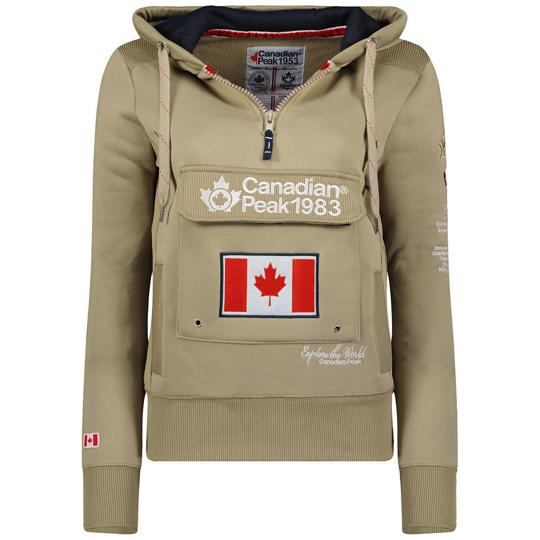 Geographical Norway Gyrelle Lady - Sweat Femme Capuche Avec Poches - Sweatshirt Femmes Manche Pull Manches Longues Chaud