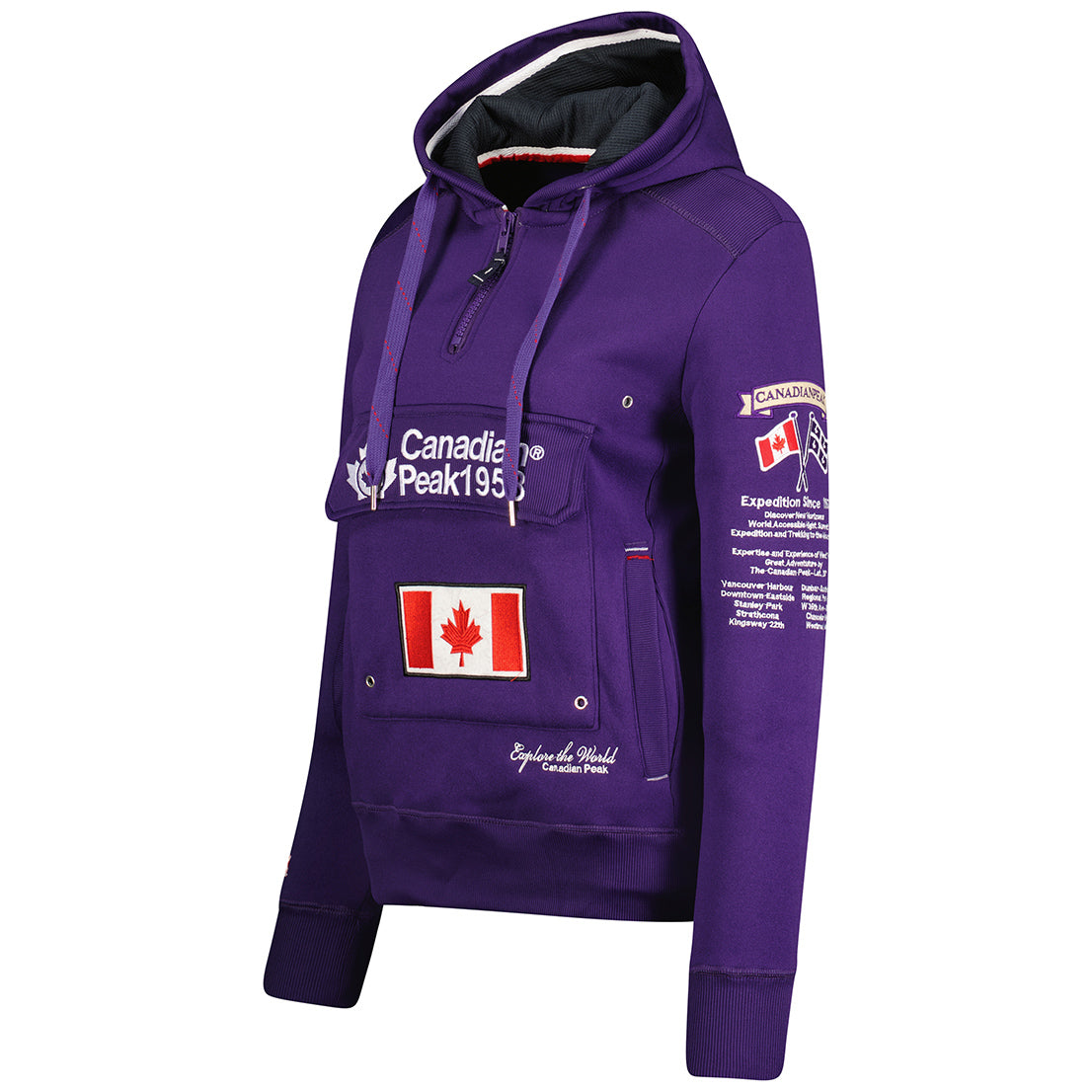 Geographical Norway Gyrelle Lady - Sweat Femme Capuche Avec Poches - Sweatshirt Femmes Manche Pull Manches Longues Chaud