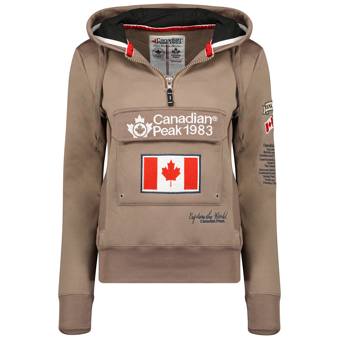 Geographical Norway Gyrelle Lady - Sweat Femme Capuche Avec Poches - Sweatshirt Femmes Manche Pull Manches Longues Chaud
