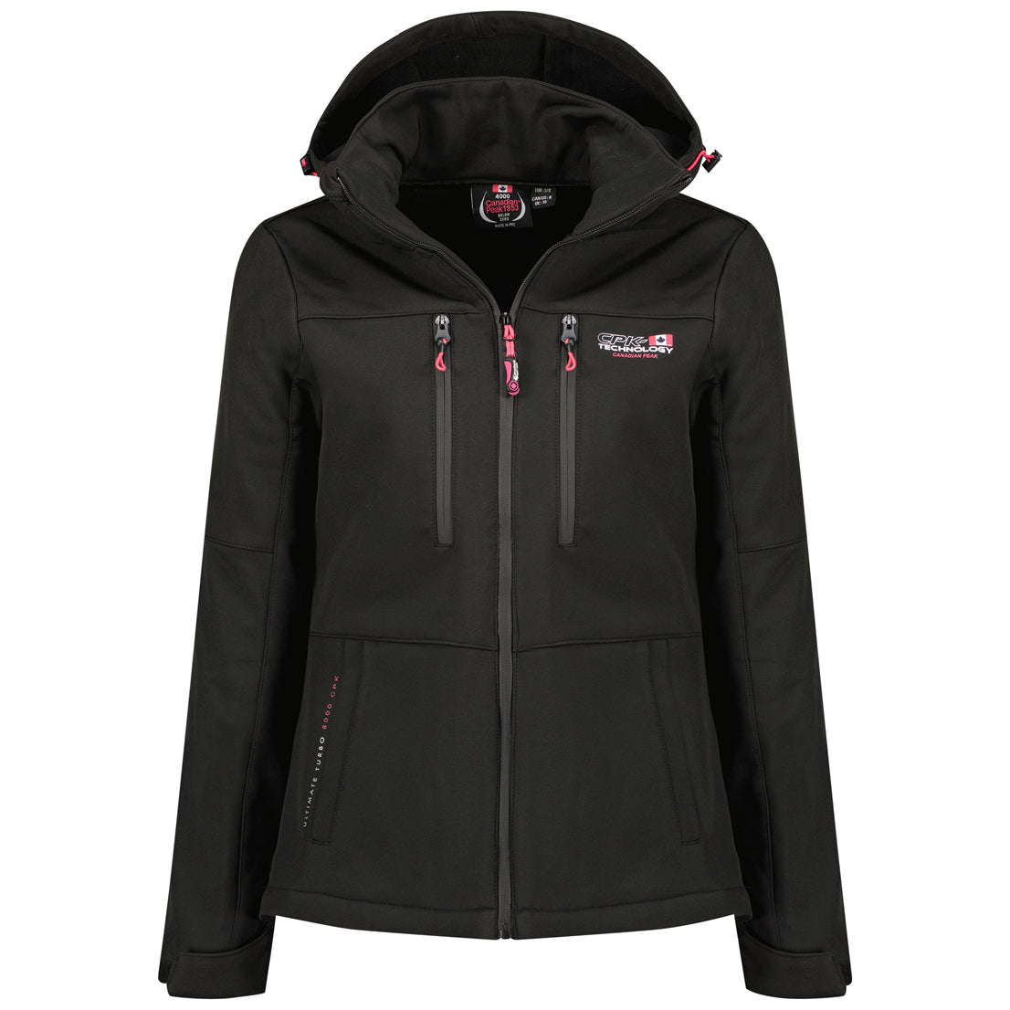 Canadian Peak Timmexeak Lady - Veste Femme Softshell Capuche Impermeable - Manteau Polaire Blouson Coupe Vent Resistant Travail