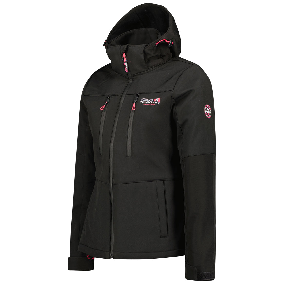 Canadian Peak Timmexeak Lady - Veste Femme Softshell Capuche Impermeable - Manteau Polaire Blouson Coupe Vent Resistant Travail
