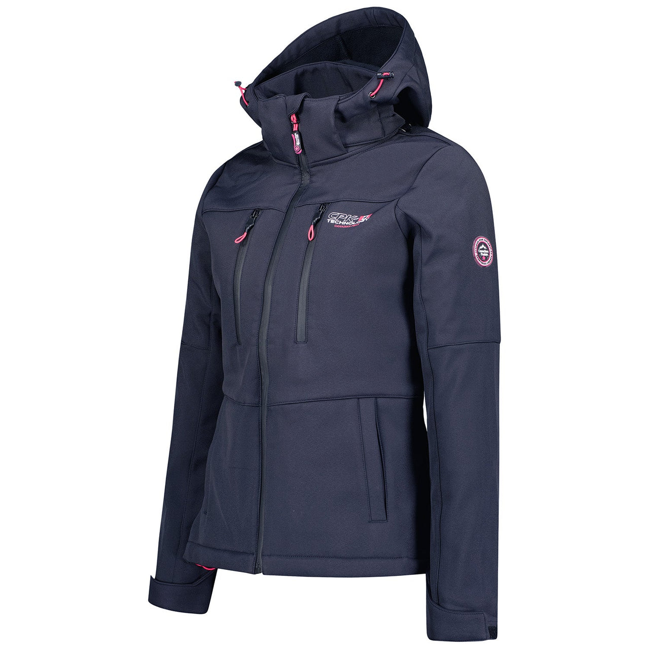 Canadian Peak Timmexeak Lady - Veste Femme Softshell Capuche Impermeable - Manteau Polaire Blouson Coupe Vent Resistant Travail