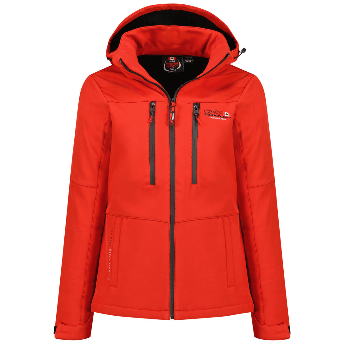 Canadian Peak Timmexeak Lady - Veste Femme Softshell Capuche Impermeable - Manteau Polaire Blouson Coupe Vent Resistant Travail