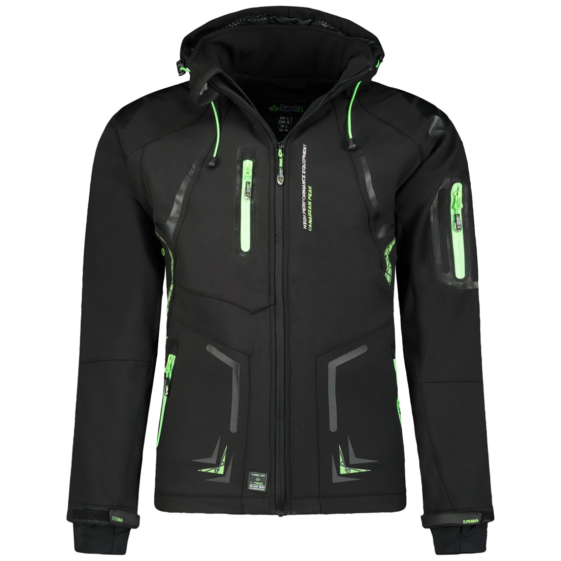 Geographical Norway Tourmaline Men - Veste Softshell Capuche Homme Impermeable - Manteau Outdoor Blouson Coupe Vent Tactique Resistant