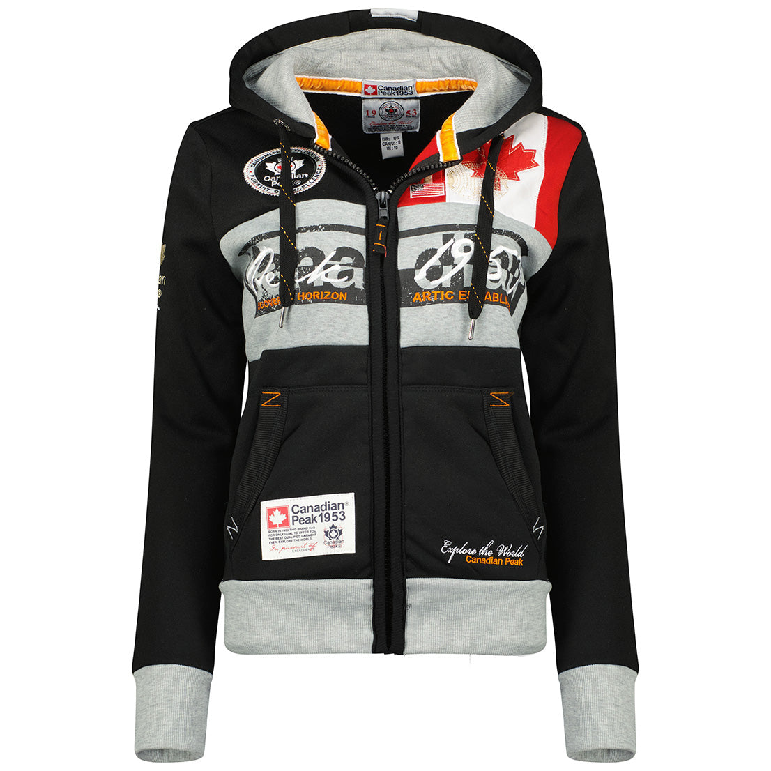 Geographical Norway Face Lady - Sweat Femme Capuche Avec Poches - Sweatshirt Femmes Manche Pull Casual Manches Longues Chaud