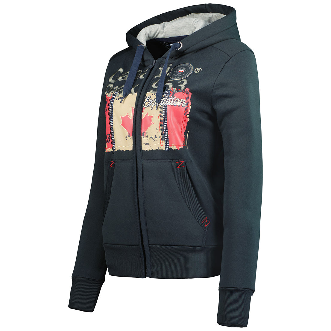 Geographical Norway FARLOTTEAK Lady - Sweat Femme Capuche Avec Poches - Sweatshirt Femmes Manche Pull Casual Manches Longues Chaud