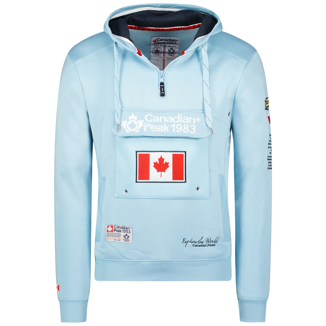 Geographical Norway Galapagos Men - Sweat A Capuche Homme Avec Poches - Sweats Shirts Logo Homme - Sweat Shirt Hoody Manches Longues