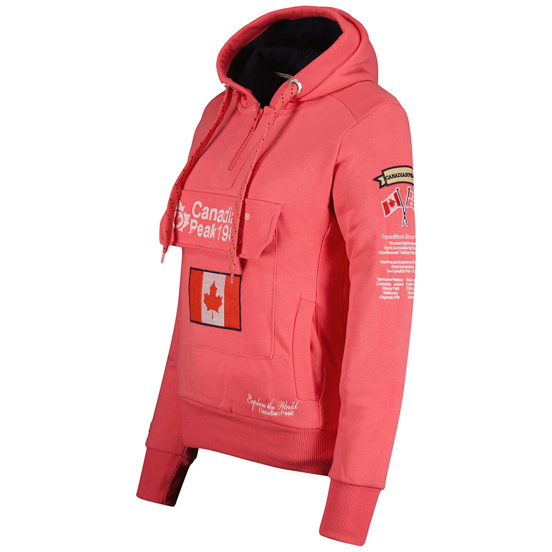 Geographical Norway Gyrelle Lady - Sweat Femme Capuche Avec Poches - Sweatshirt Femmes Manche Pull Manches Longues Chaud