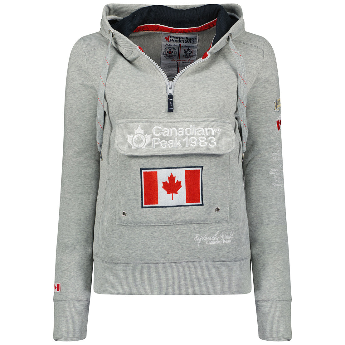 Geographical Norway Gyrelle Lady - Sweat Femme Capuche Avec Poches - Sweatshirt Femmes Manche Pull Manches Longues Chaud