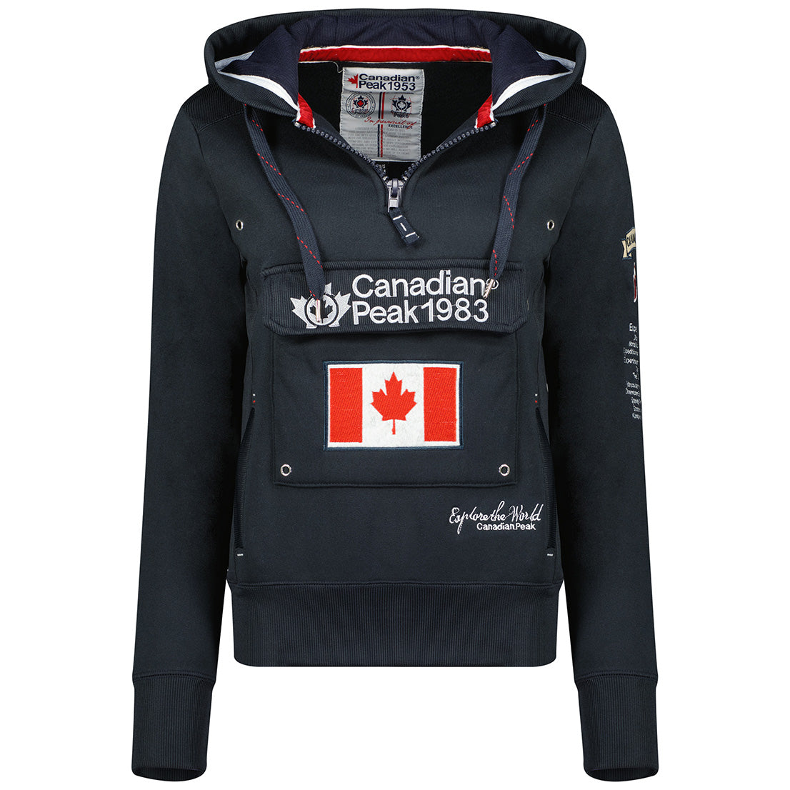 Geographical Norway Gyrelle Lady - Sweat Femme Capuche Avec Poches - Sweatshirt Femmes Manche Pull Manches Longues Chaud