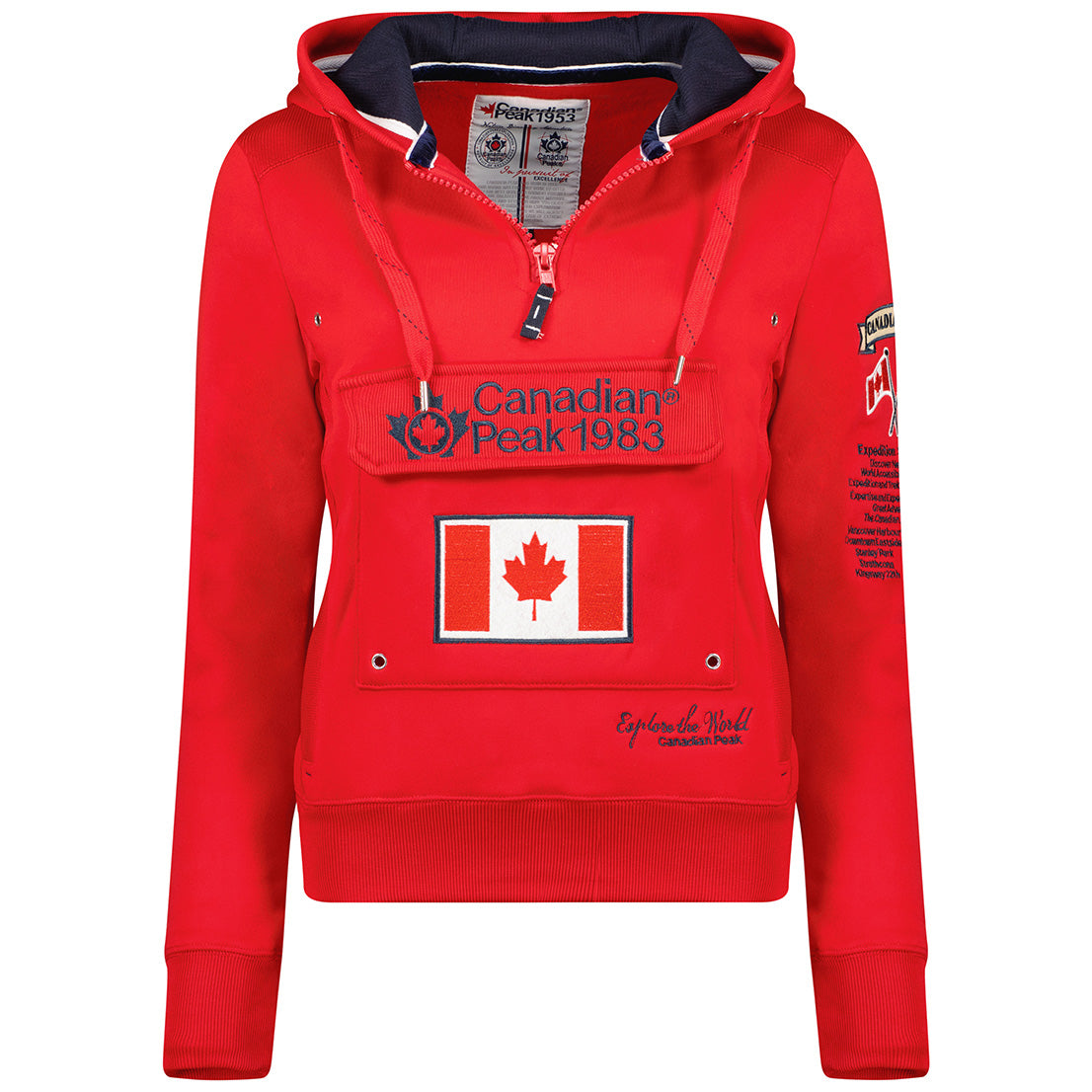 Geographical Norway Gyrelle Lady - Sweat Femme Capuche Avec Poches - Sweatshirt Femmes Manche Pull Manches Longues Chaud