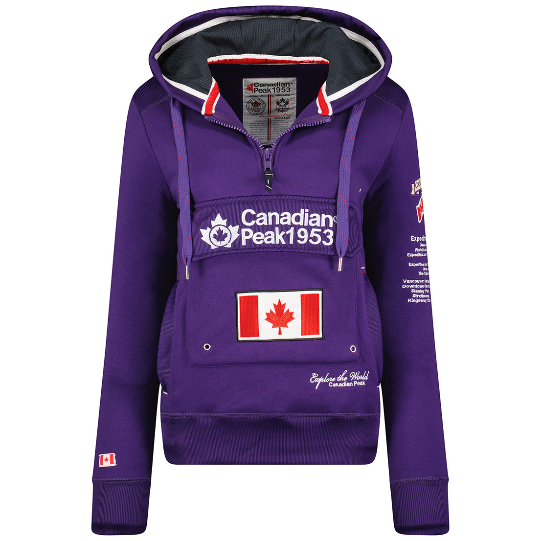 Geographical Norway Gyrelle Lady - Sweat Femme Capuche Avec Poches - Sweatshirt Femmes Manche Pull Manches Longues Chaud