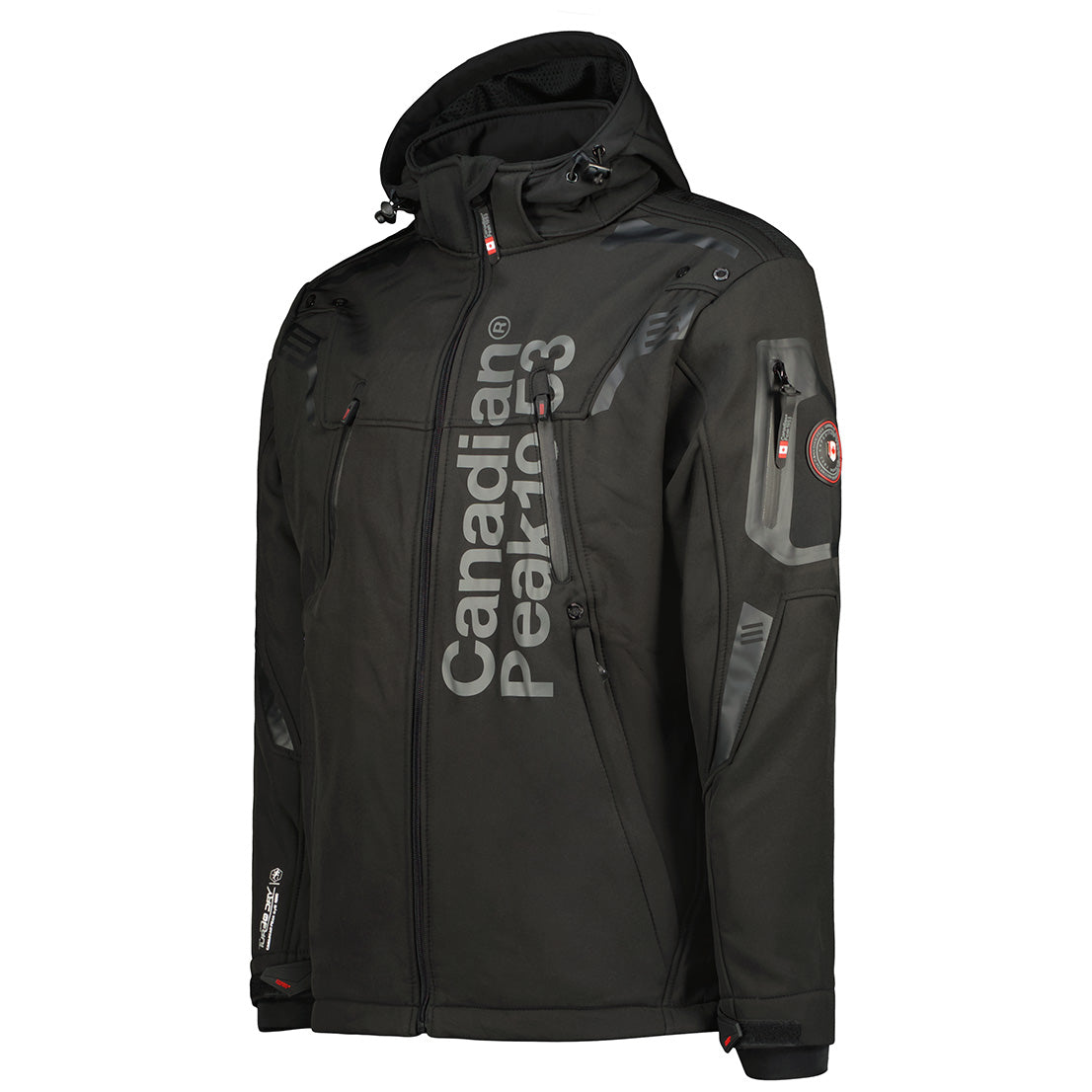 Geographical Norway Talenteak Men - Veste Softshell Capuche Homme Impermeable - Manteau Outdoor Blouson Coupe Vent Tactique Resistant