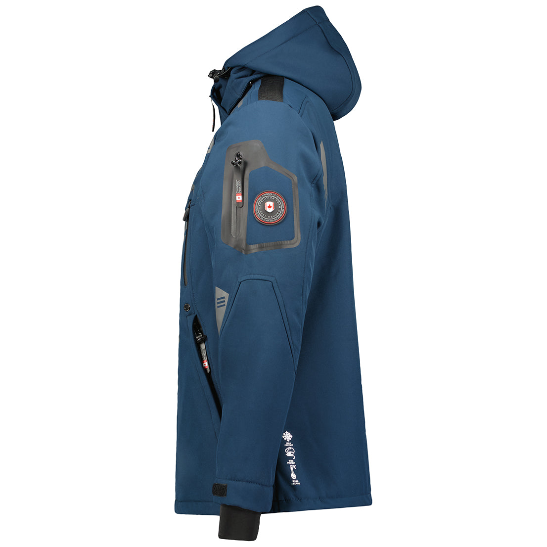 Geographical Norway Talenteak Men - Veste Softshell Capuche Homme Impermeable - Manteau Outdoor Blouson Coupe Vent Tactique Resistant